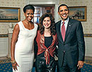 Sharon Isbin celebrates with President Obama & First Lady Michelle Obama at the White House following her performance, November 4, 2009